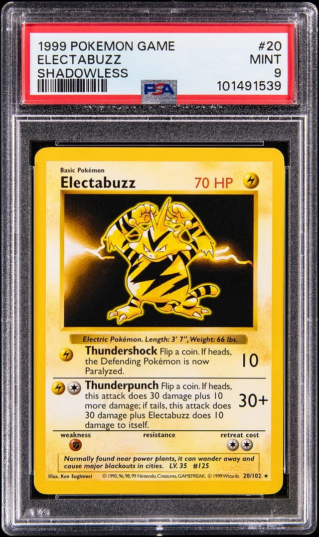 1999 Base Set Electabuzz #20 Unlisted card image