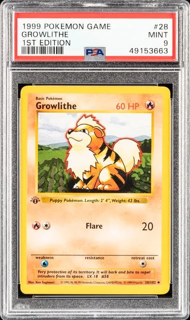 1999 Base Set Growlithe #28 Unlisted card image