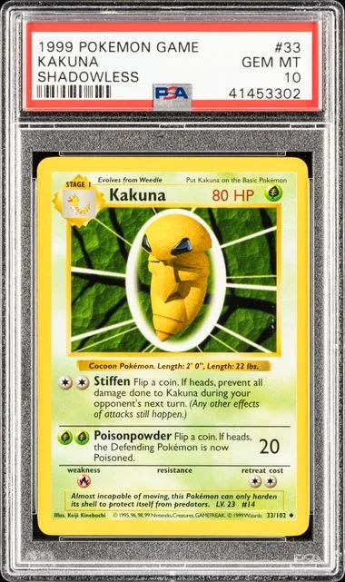 1999 Base Set Kakuna #33 Unlisted card image