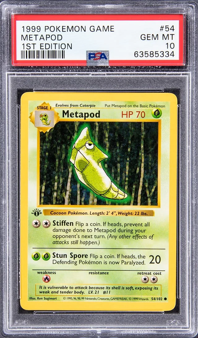 1999 Base Set Metapod #54 Unlisted card image