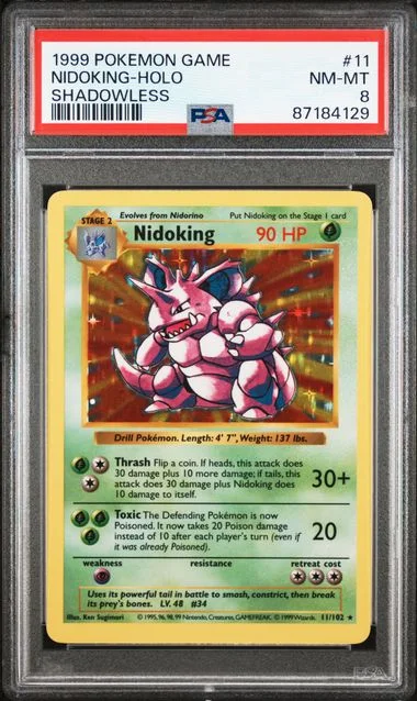 1999 Base Set Nidoking #11 Unlisted card image