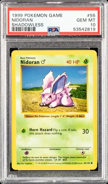 1999 Base Set Nidoran #55 Unlisted card image
