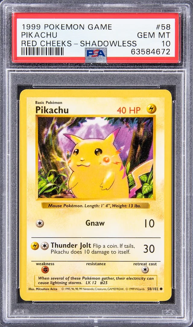 1999 Base Set Pikachu #58 Unlisted card image