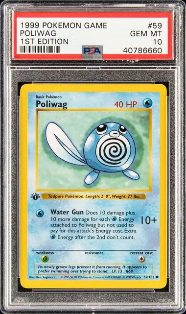 1999 Base Set Poliwag #59 Unlisted card image