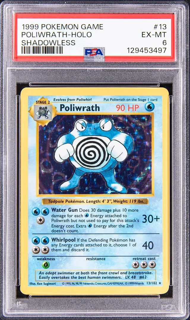 1999 Base Set Poliwrath #13 Unlisted card image