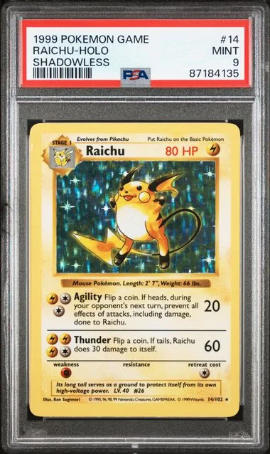 1999 Base Set Raichu #14 Unlisted card image