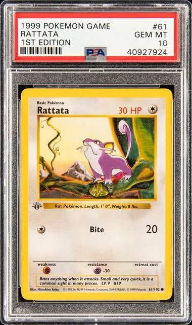 1999 Base Set Rattata #61 Unlisted card image