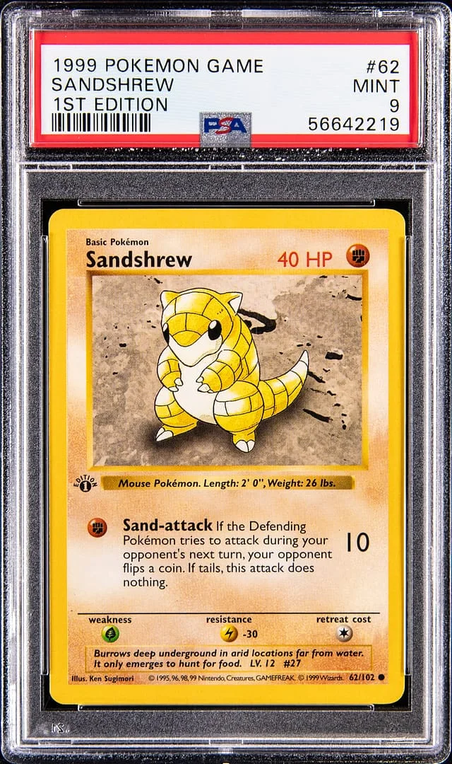 1999 Base Set Sandshrew #62 Unlisted card image