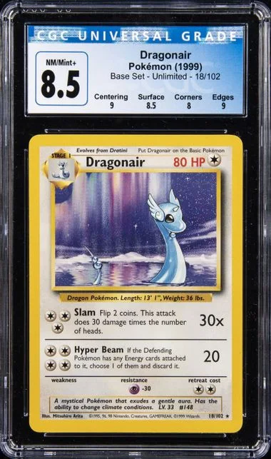 1999 Base Set Unlimited Dragonair #18 card image
