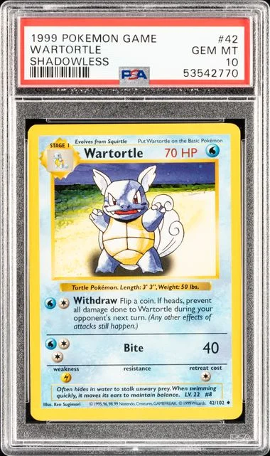 1999 Base Set Wartortle #42 Unlisted card image