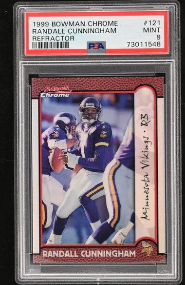 1999 Bowman Chrome Randall Cunningham Refractor #121 card image