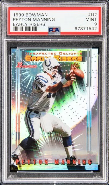 1999 Bowman Peyton Manning Early Risers #U2 card image