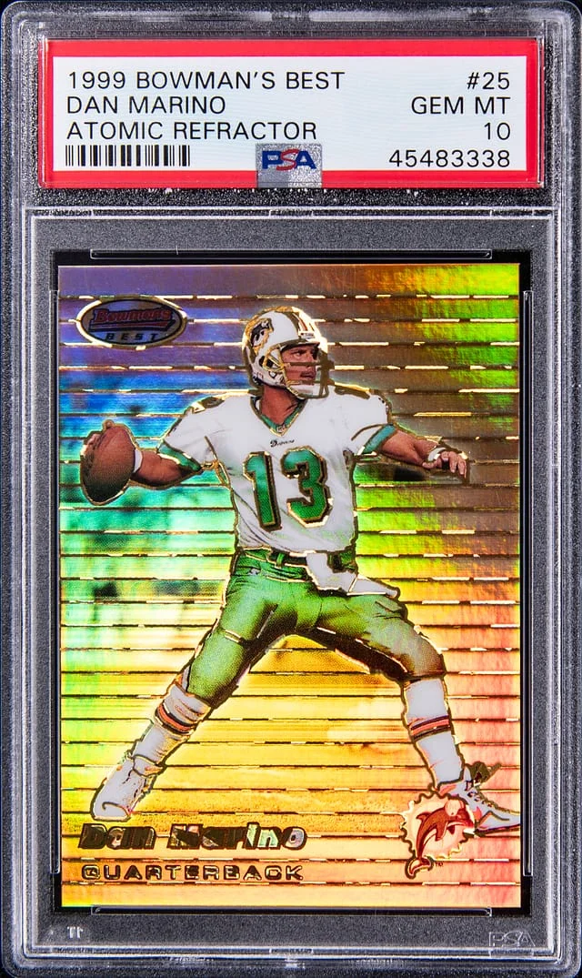 1999 Bowman's Best Dan Marino Atomic Refractor #25 card image