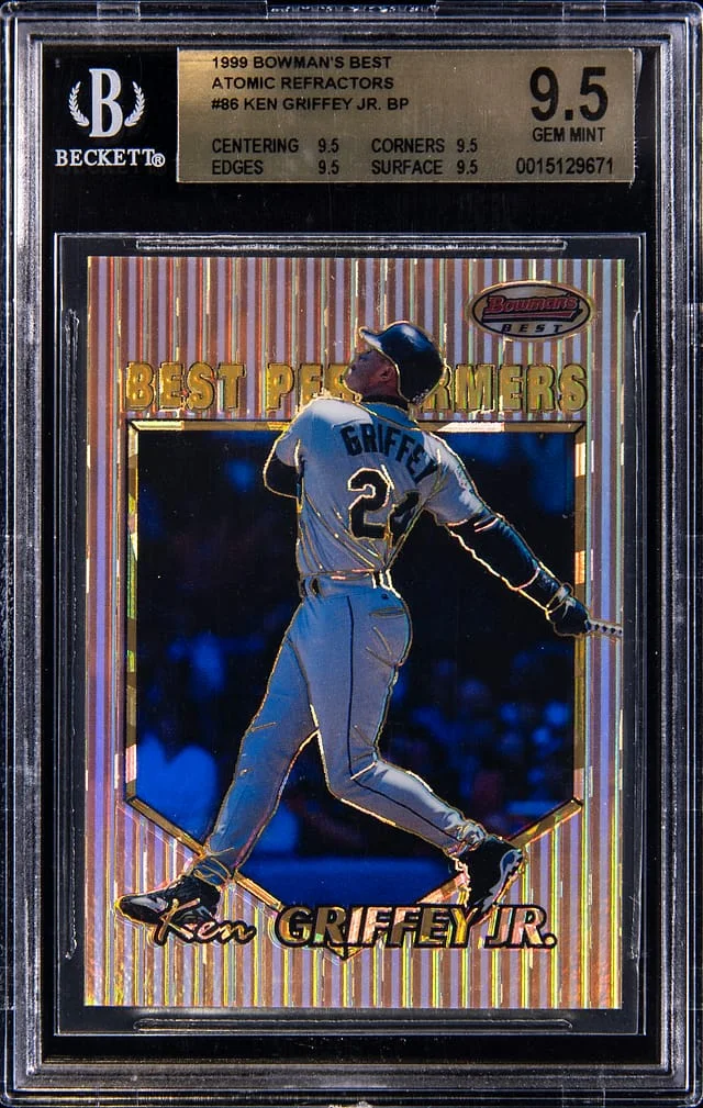 1999 Bowman's Best Ken Griffey Jr. Atomic Refractor #86 card image