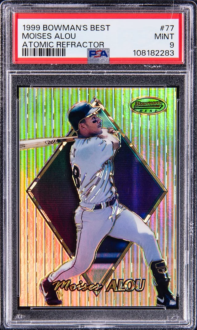 1999 Bowman's Best Moises Alou Atomic Refractor #77 card image