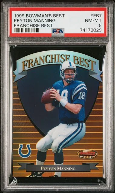 1999 Bowman's Best Peyton Manning Franchise Best #FB7 card image