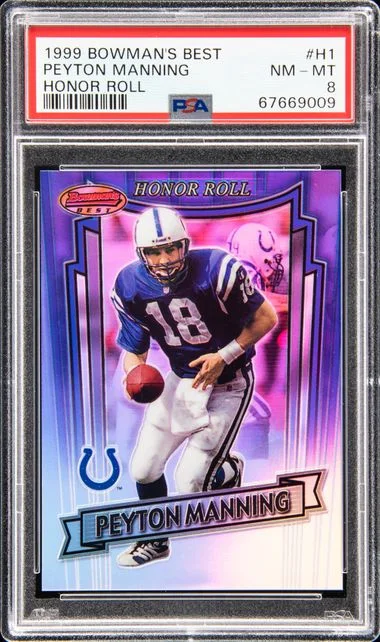1999 Bowman's Best Peyton Manning Honor Roll #H1 card image