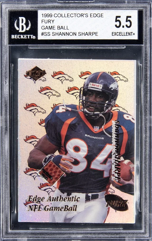 1999 Collector's Edge Fury Game Ball Shannon Sharpe #SS card image