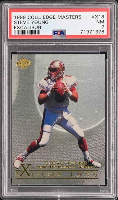 1999 Collector's Edge Masters Excalibur Steve Young #X18 card image