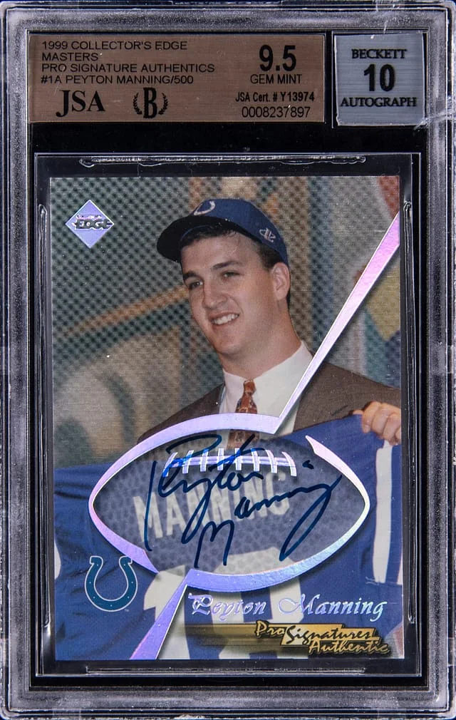 1999 Collector's Edge Masters Pro Signature Authentics Peyton Manning #1A card image