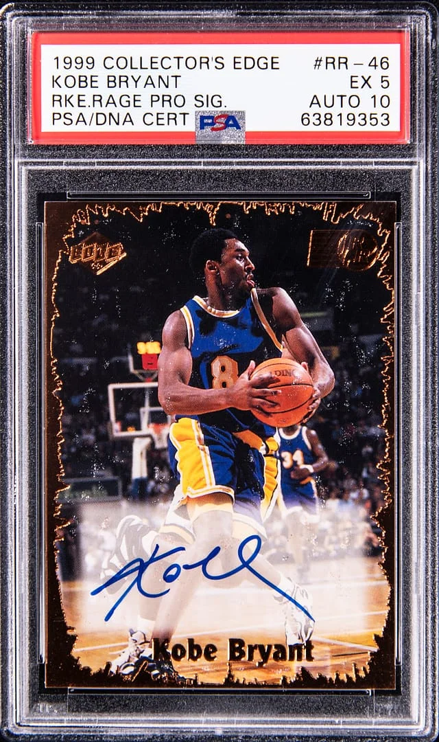 1999 Collector's Edge Rage Pro Signature Kobe Bryant #RR-46 card image