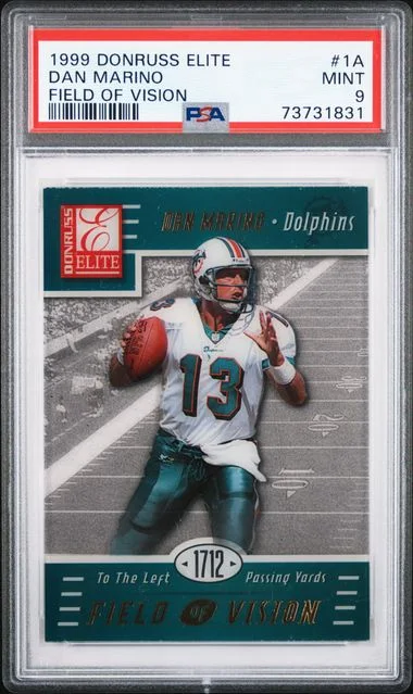 1999 Donruss Elite Dan Marino Field Of Vision #1A card image