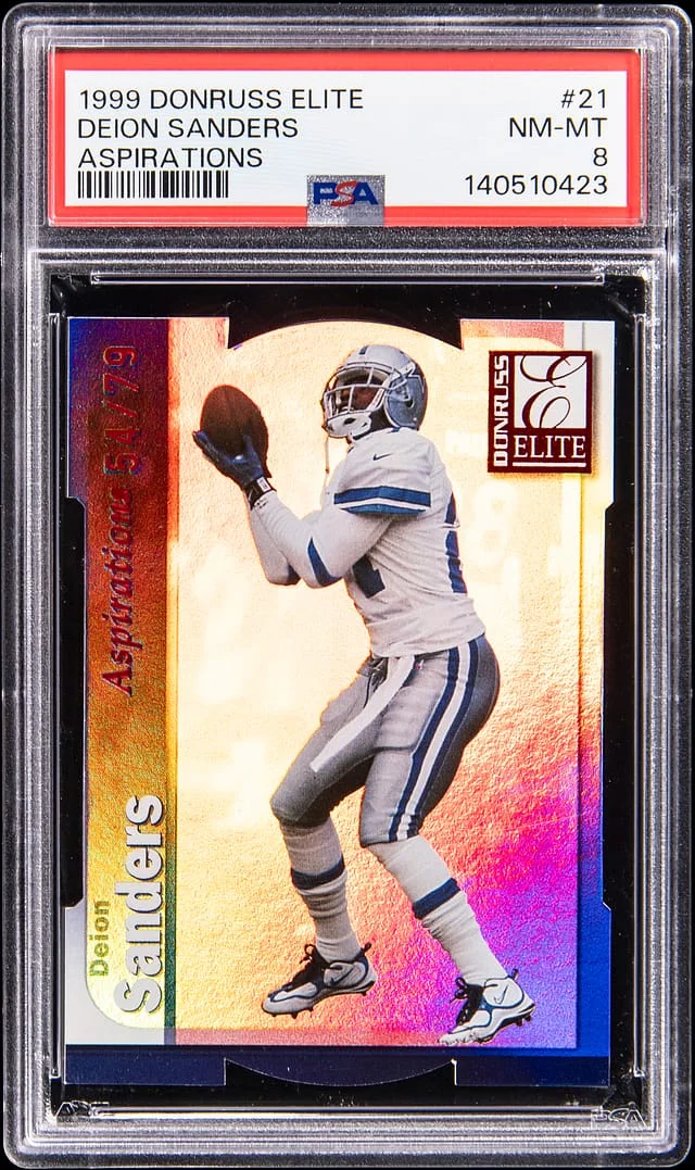 1999 Donruss Elite Deion Sanders Aspirations #21 card image