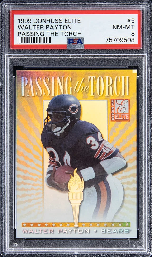 1999 Donruss Elite Walter Payton Passing The Torch #5 card image