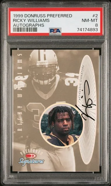 1999 Donruss Ricky Williams Preferred Autographs #2 card image