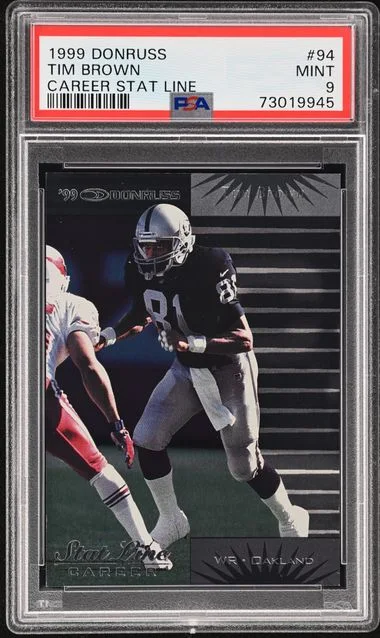 1999 Donruss Tim Brown Career Stat Line #94 card image