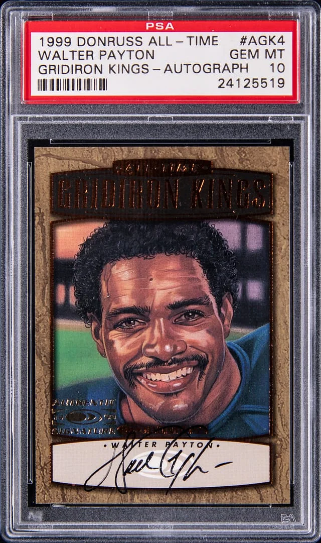 1999 Donruss Walter Payton All-Time Gridiron Kings Autograph #AGK4 card image