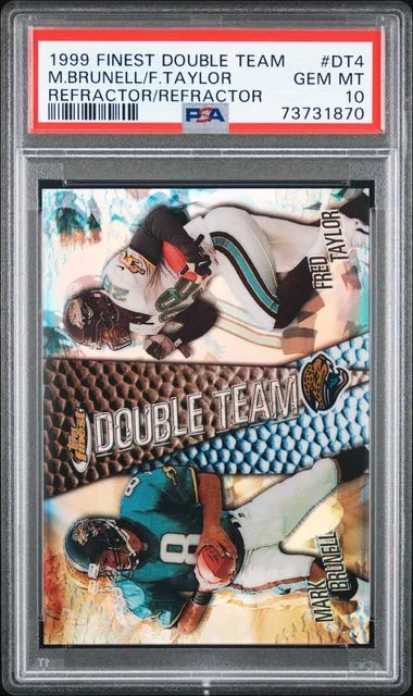 1999 Finest Fred Taylor/Mark Brunell Double Team Refractor/Refractor #Dt4 card image