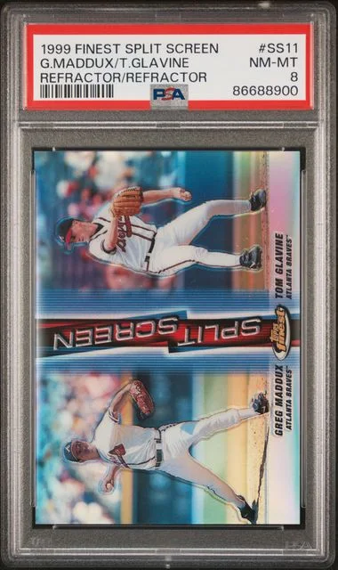 1999 Finest Greg Maddux/Tom Glavine Split Screen Refractor/Refractor #SS11 card image