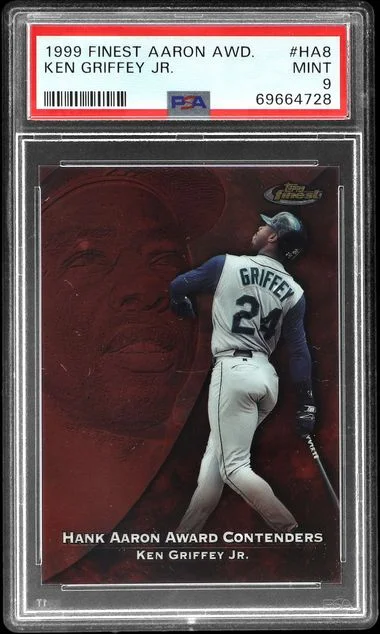 1999 Finest Ken Griffey Jr. Aaron Award #HA8 card image