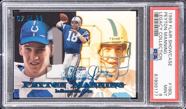 1999 Flair Showcase #180L Legacy Collection Peyton Manning #7/99 card image