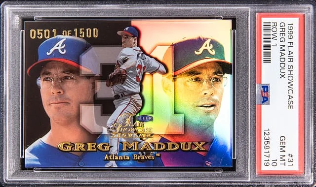1999 Flair Showcase Greg Maddux Row 1 #31 card image