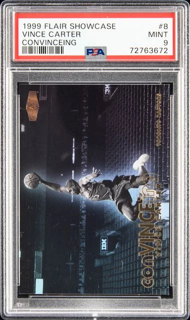 1999 Flair Showcase Vince Carter Convinceing #8 card image