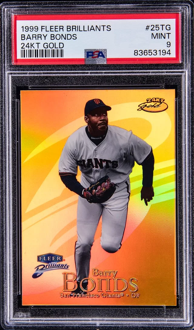 1999 Fleer Brilliants Barry Bonds 24KT Gold #25TG card image