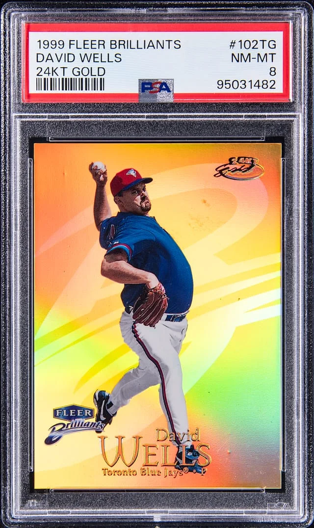 1999 Fleer Brilliants David Wells 24KT Gold #102TG card image