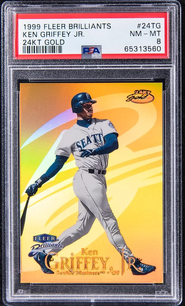 1999 Fleer Brilliants Ken Griffey Jr. 24KT Gold #24TG card image