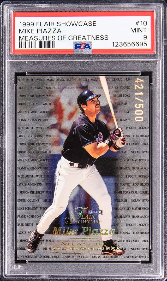1999 Fleer Flair Showcase Mike Piazze Measure of Greatness #10 card image
