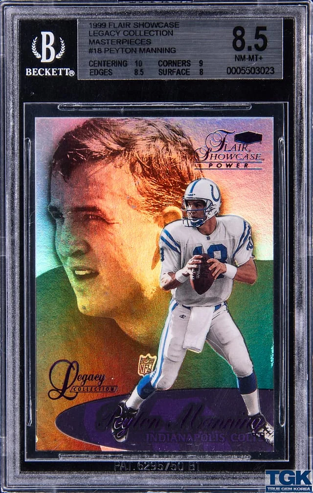 1999 Fleer Flair Showcase Peyton Manning Legacy Collection Masterpiece #18 card image