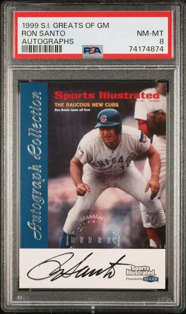 1999 Fleer S.I. Greats Of The Game Autographs Ron Santo #no-number card image
