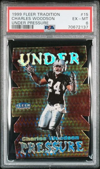 1999 Fleer Tradition Charles Woodson Under Pressure #15 card image