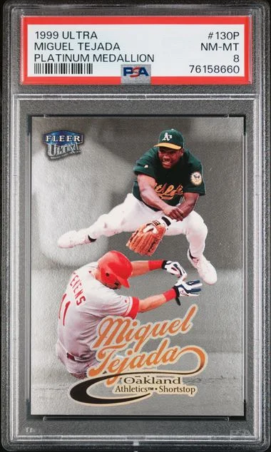 1999 Fleer Ultra Miguel Tejada Platinum Medallion #130P card image
