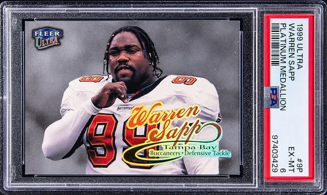 1999 Fleer Ultra Warren Sapp Platinum Medallion #9P card image