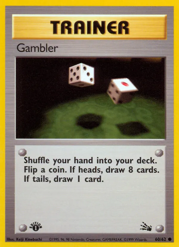 1999 Fossil Gambler #60/62 Common card image