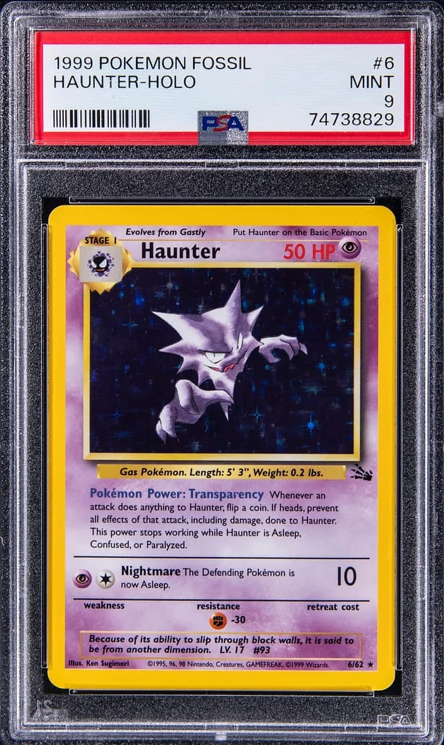 1999 Fossil Gengar Holographic Rare #6 card image