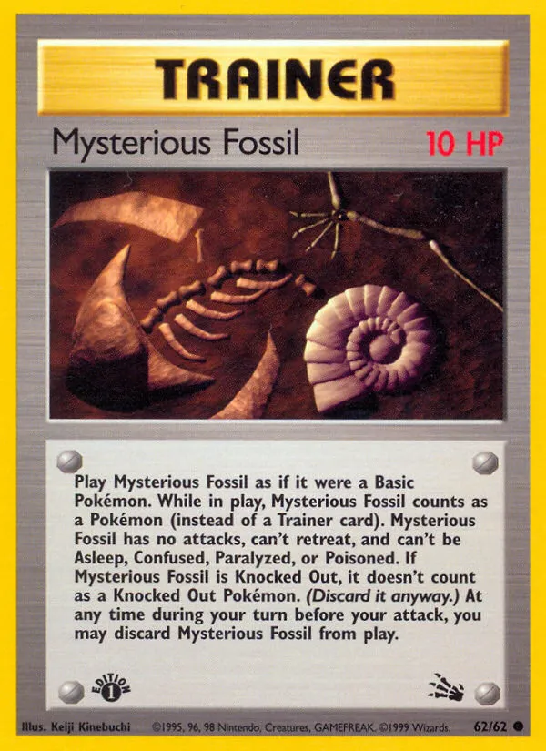 1999 Fossil Mysterious Fossil #62/62 Common card image