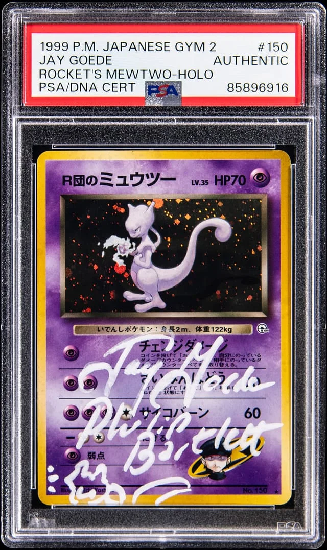 1999 Gym Challenge Jay Goede Rocket's Mewtwo Holo #150 card image